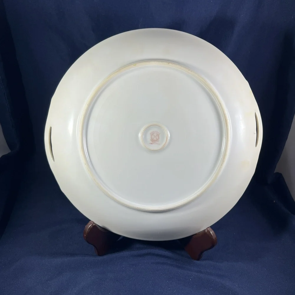 Vintage Noritake Platter Orange Floral HandPainted Lusterware Serving Gilt Japan